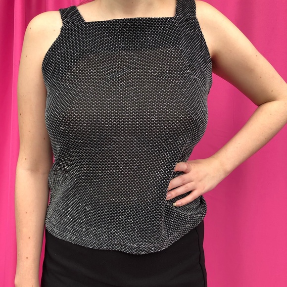 Vintage gray sparkly sleeveless top - Picture 12 of 14